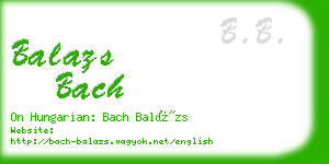 balazs bach business card